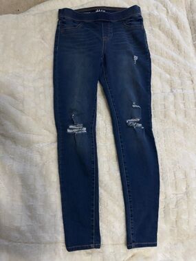 Style & Co. Dark Blue Distressed Skinny Jeggings